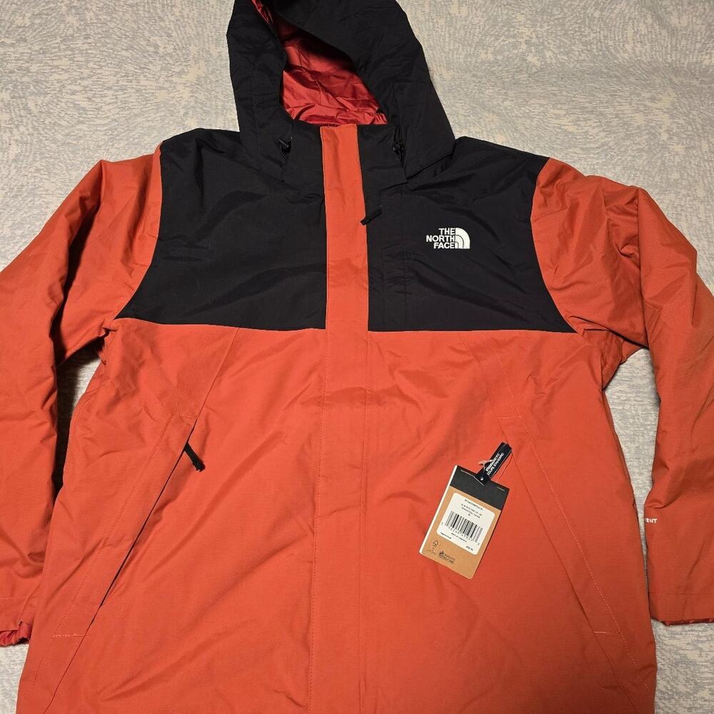The North Face Men's X-Large Jacket Orange Triclimate Dryvent Hooded 3 in 1 Jack